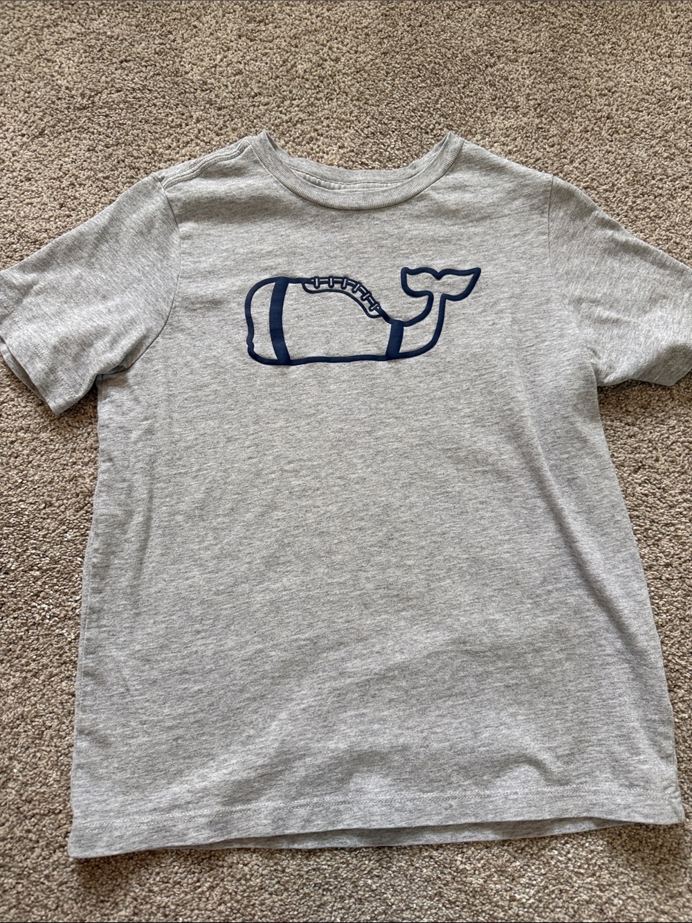 Vineyard Vines Gray Tee with Navy Whale Outline